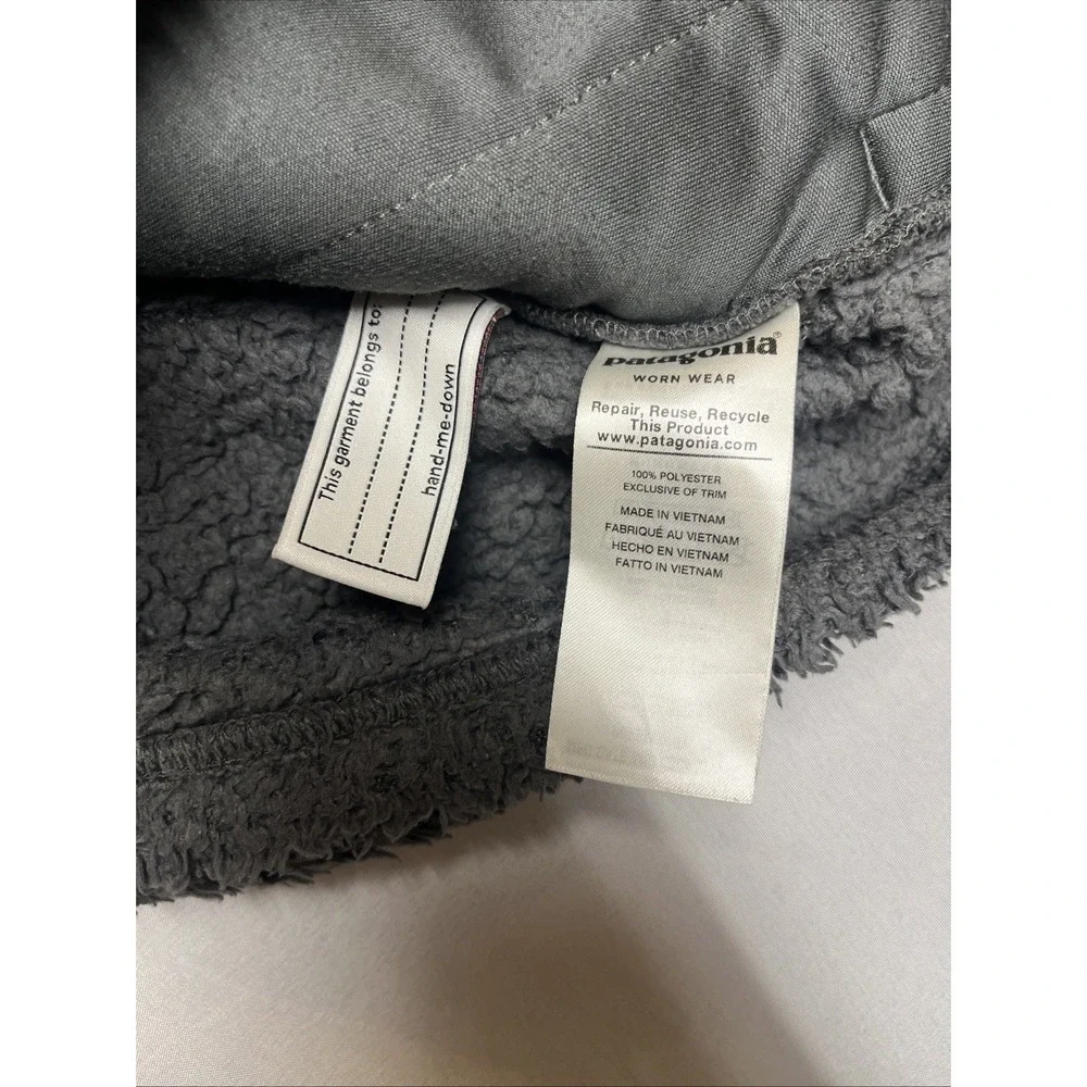 PATAGONIA LOS GATOS GIRLS VEST LARGE (12) GRAY FLEECE FULL ZIP MOCK NECK